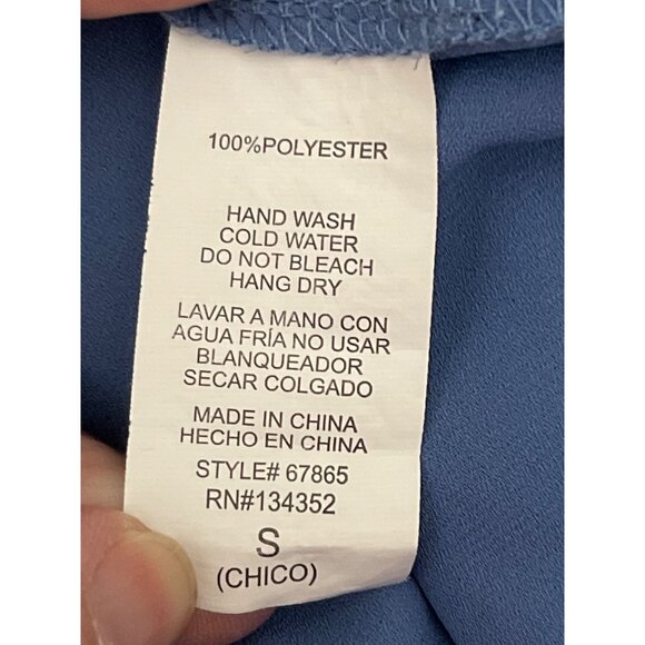 Ambiance Zip Neck Sleeveless Blouse Cornflower Blue Size Small - Picture 9 of 9